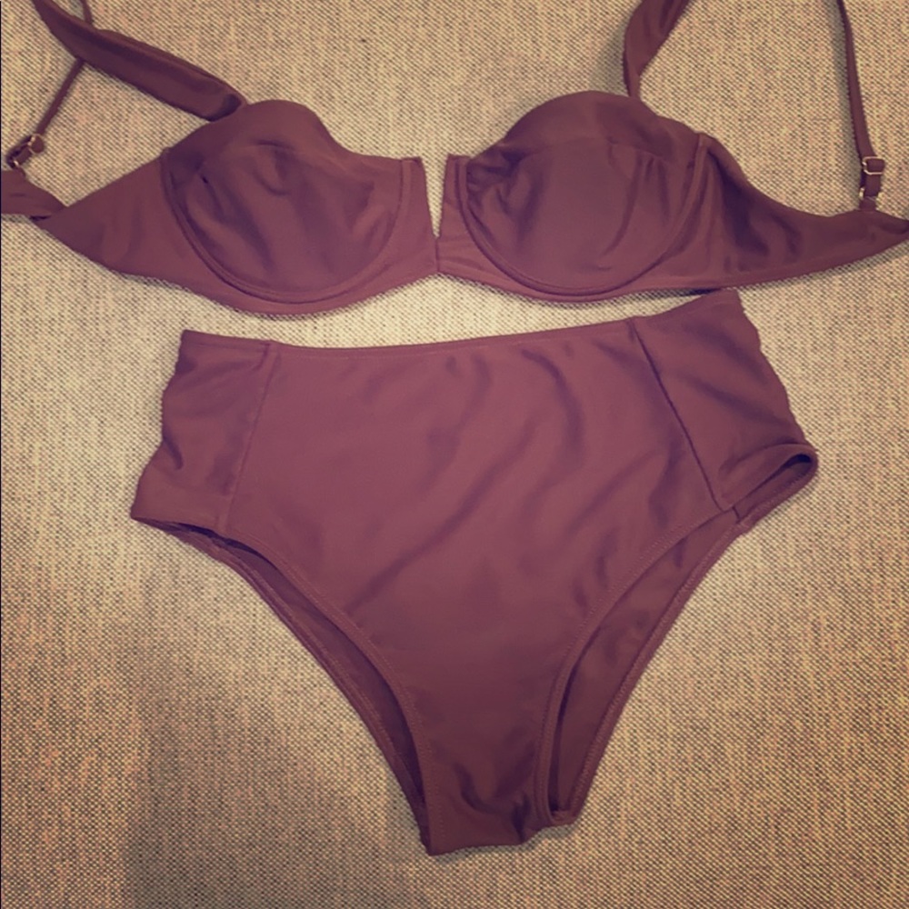 Monday Swimwear Plum Bikini Set - Size Medium